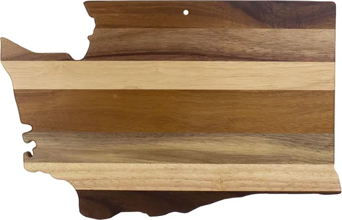 Vista 16 de Totally Bamboo Rock & Branch Shiplap Series Tabla de Cortar de Madera con Forma del Estado de Alabama y Bandeja para Servir Charcutería, Incluye