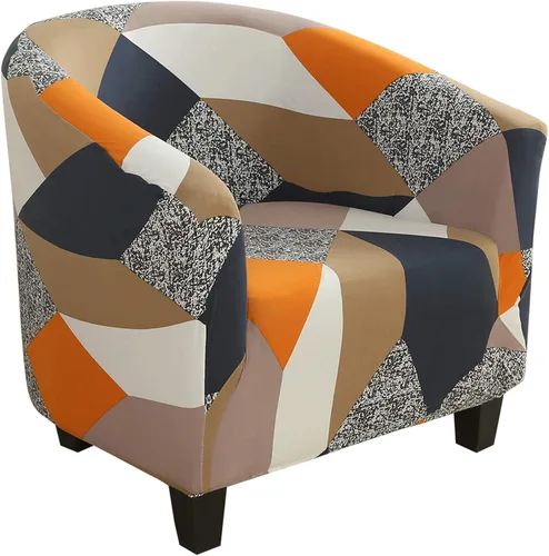 Vista 40 de SearchI Funda Elástica para Silla Club, Fundas Elásticas para Silla Barrel, Fundas Estampadas para Silla Tub, Funda de Elastano Suave para Sillón