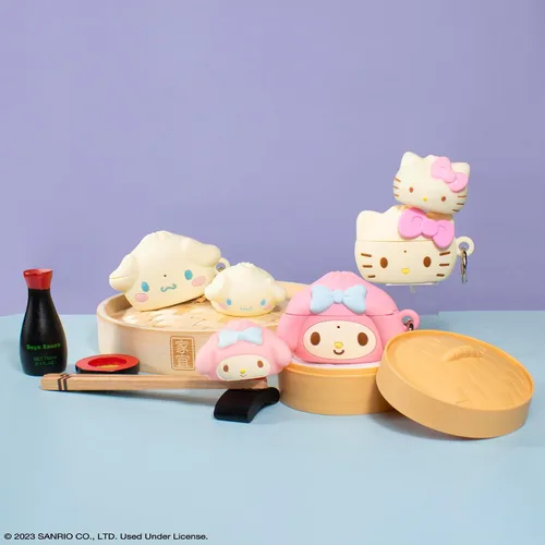 Vista 8 de iFace Funda de Hello Kitty y sus amigos [compatible con AirPods Pro1/Pro2, no para Pro3] [Serie de bollos al vapor] Funda protectora de silicona