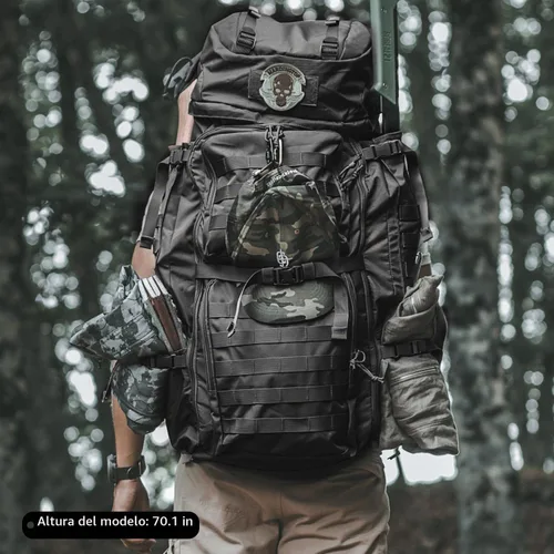 Vista 7 de Mardingtop - Mochila de 75L Molle para senderismo con estructura interna, con cubierta para la lluvia, para campamentos, viajes de mochilero, viajes