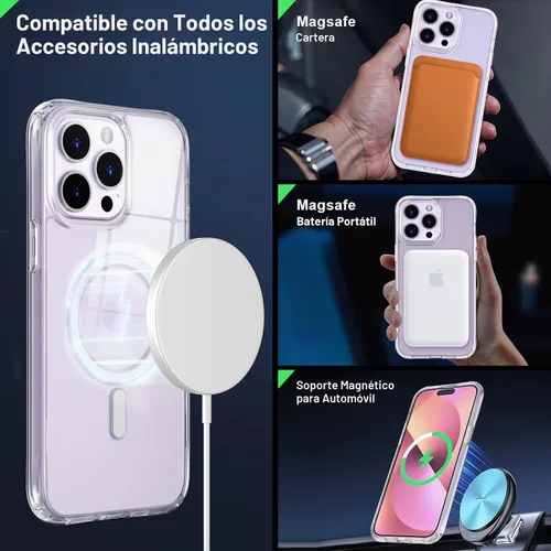 Vista 2 de MOCCA Funda transparente para iPhone 14 Pro Max, transparente transparente (A-Clear)