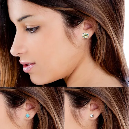 Vista 3 de Star Wars The Mandalorian Grogu - Juego de 3 pares de aretes a la moda Latón no aplica