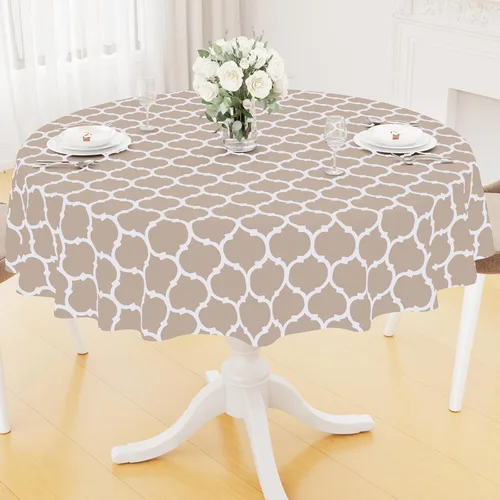 Vista 46 de Smiry - Mantel cuadrado de vinilo impermeable con respaldo de franela para mesas cuadradas, manteles de plástico lavables a prueba de derrames