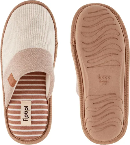 Vista 3 de Floopi Pantuflas de casa para mujer, suaves y acanaladas, con espalda cerrada, con múltiples capas, cómoda plantilla de memoria con suela de jersey
