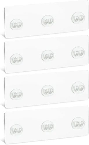 Vista 7 de 4 piezas de adhesivo para repuesto de etiqueta de estante de ducha, gancho adhesivo para estante de ducha de esquina, estante de baño, jabonera 2