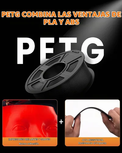 Vista 2 de TECBEARS PETG Filament 1.75mm, 1kg Black Negro