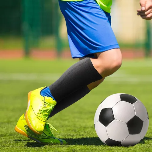 Vista 5 de Skylety Soccer Shin Guard Sleeves Calf Compression Sleeves Football Leg Sleeve Compression Support Sports Sleeve Socks for Men and Women for Soccer