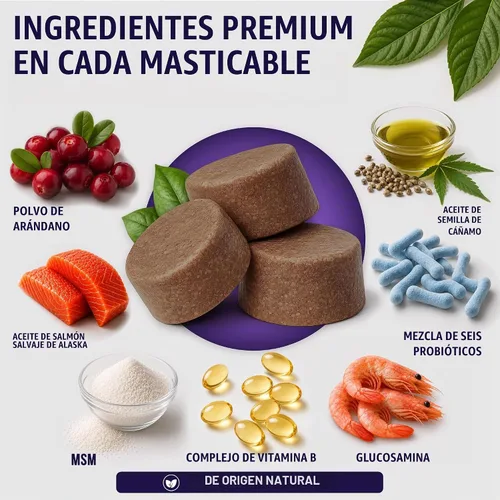 Vista 3 de Vitaminas y suplementos para perros 25 en 1, masticables multivitamínicos