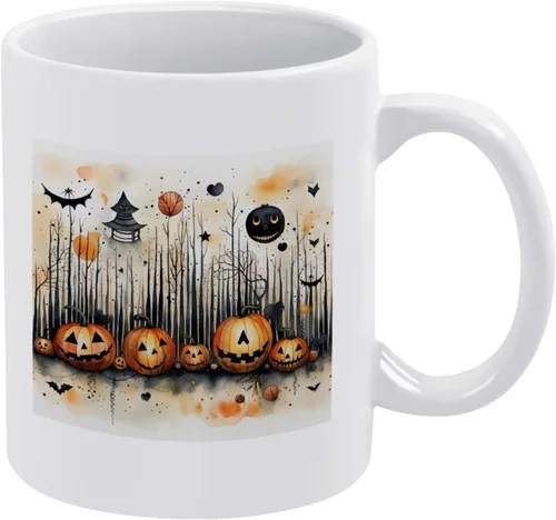 Vista 10 de Coffee Mug Happy Halloween Pumpkin Gnomes Truck Love Cat Bat Ghost Spider Web Ceramic Mugs Happy Halloween Funny Gifts Ideas For Mama Mommy