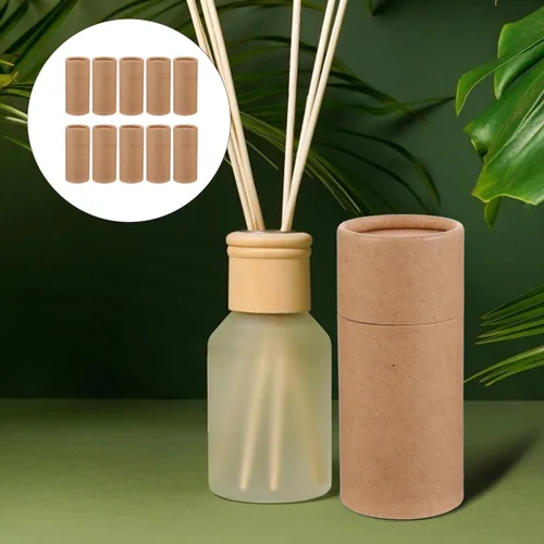 Vista 9 de Hemoton 20 cajas de regalo cilíndricas de papel de 5.27 x 4.56 x 2.28 pulgadas con tapas para almacenamiento de botellas de aceite esencial, té