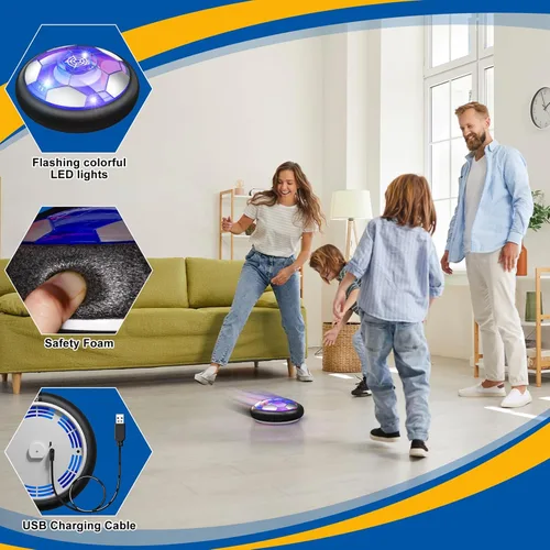 Vista 3 de Pelota de Fútbol Flotante Juguetes para Niños y Niñas de 3 4 5 6 7 8-12 Años, Pelota Flotante Recargable con Luces LED Coloridas y Espuma