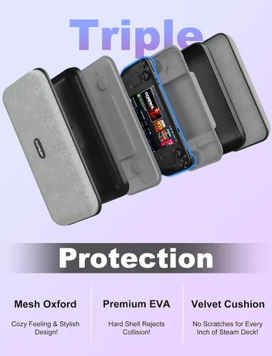 Vista 2 de Hevanto Funda de transporte compatible con cubierta de vapor, bolsa impermeable para consola de vapor con accesorios de funda, cremallera de mango