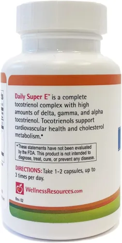 Vista 6 de Wellness Resources Daily Super E - Complejo de vitamina E de tocotrienol: vitamina E de espectro completo sin soja con tocotrienoles delta, gamma
