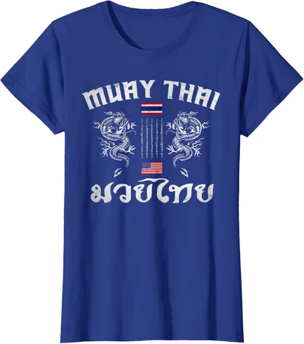 Vista 54 de Camiseta de equipo de entrenamiento de boxeo Muay Thai con bandera estadounidense de Tailandia, Negro, S