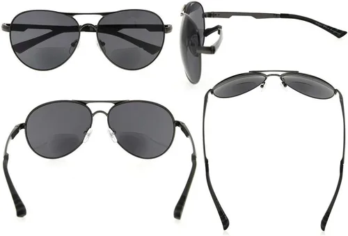 Vista 2 de Eyekepper Gafas de sol bifocales polarizadas de policarbonato estilo piloto bifocales para lectores de sol, lentes de lectura polarizados