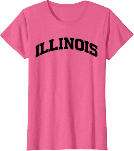 Vista 68 de Illinois Gift - Camiseta de diseño deportivo con texto universitario, gris, S