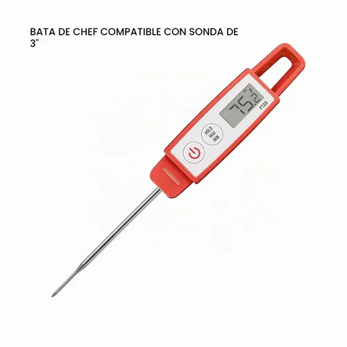 Vista 2 de Lavatools PT09C Termómetro digital superrápido de grado comercial para cocinar, carne, dulces, velas, líquido, aceite, sonda compacta de 3 pulgadas