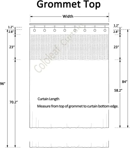 Vista 7 de cololeaf Cortina divisora de habitación de 5 pies de ancho x 7 pies de alto con ojales de níquel para hospital, clínica médica, spa, laboratorio