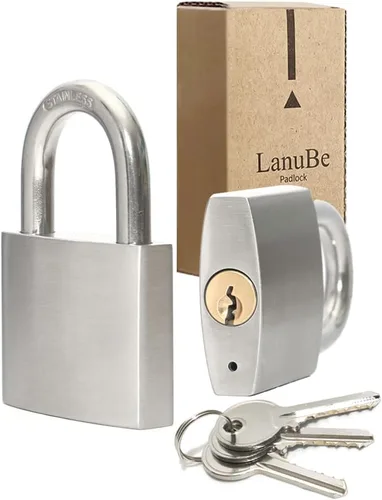 Vista 14 de LanuBe Candados marinos de acero inoxidable 304 con igual llave para uso en exteriores, cuerpo de 1-9/16 pulgadas de ancho, cuerpo de acero