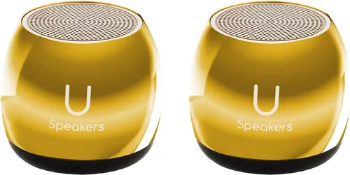 Vista 6 de Fashionit U Speakers - Paquete de 2 altavoces micro Bluetooth para computadora con altavoz a juego, micrófono integrado y control remoto