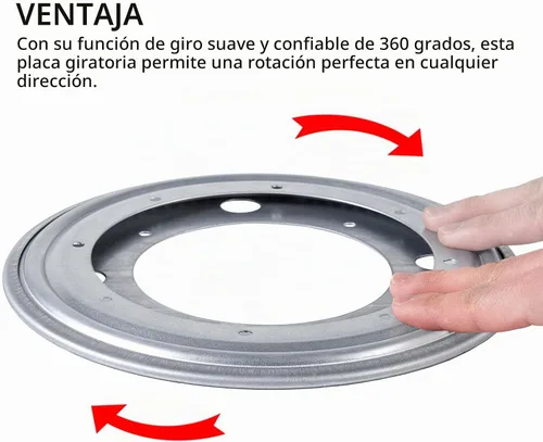 Vista 4 de HSTECH Lazy Susan de 8 pulgadas, placa de rodamiento giratoria de 400 libras resistente para mesa giratoria, funda de libros, bandeja de servir