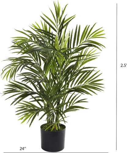 Vista 2 de Nearly Natural - Palmera artificial de areca de 2.5 pies, resistente a los rayos UV (interior/exterior)