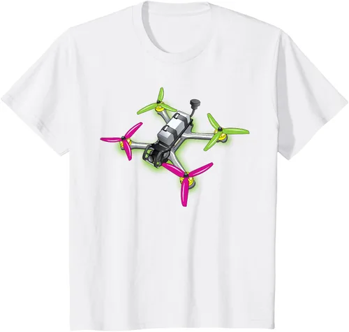 Vista 29 de Freestyle FPV Racing Drone Pilot Acro Quadcopter - Camiseta de sandía, Negro, S