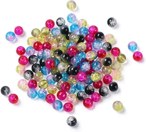 Vista 16 de Craftdady - 500 piezas de cuentas de vidrio redondas de 4 mm esmeriladas transparentes con cristal mate. Cuentas de vidrio esféricas pequeñas y 20