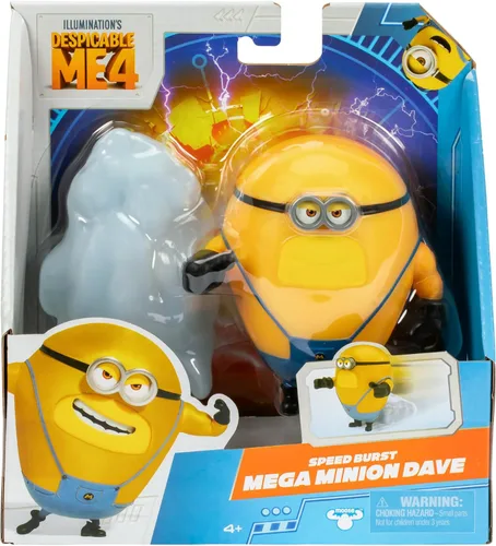 Vista 2 de Minions Despicable ME 4 Speed Burst Mega Dave Figura de acción Tira de atrás al Mega Dave para una explosión de velocidad Colecciona todas las 5