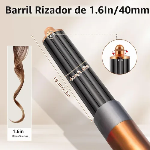 Vista 5 de 1.6 pulgadas Hair Styler Long Hair Barrels Adaptadores Accessaries para Dyson Airwrap Supersónico HS05 HS01 Secador de Pelo Accesorio Automático