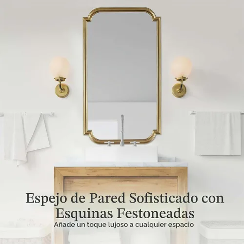 Vista 8 de Madison Park Adelaide - Espejo de pared para dormitorio, espejo colgante grande para sala de estar, marco de madera ligera con espejo de entrada