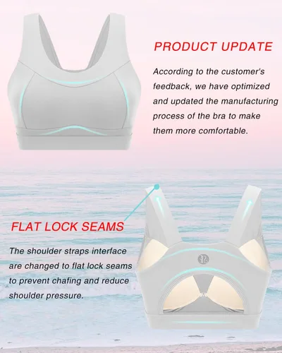 Vista 2 de RUNNING GIRL - Brasier deportivo de alto impacto para mujer, brasier de espalda cruzada, brasier de entrenamiento, brasier de yoga de línea larga