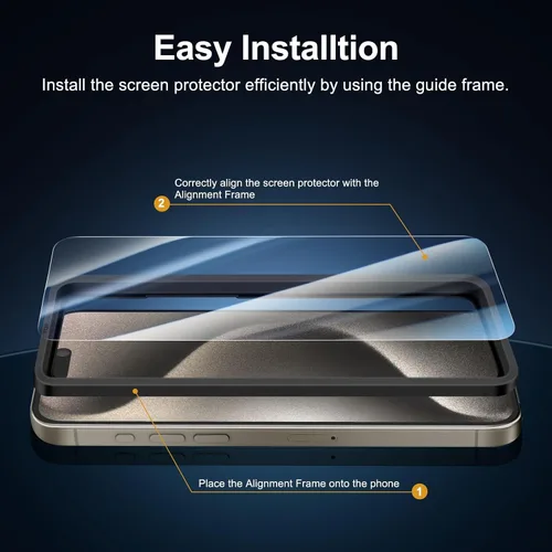 Vista 213 de NEW'C Paquete de 3 protectores de pantalla de privacidad para iPhone Air/iPhone 17 Air (6.5 pulgadas), película de vidrio templado antiespía