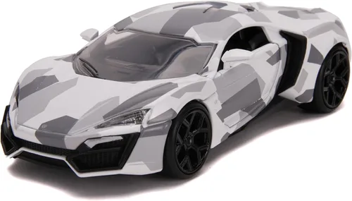 Vista 8 de Jada Hyper-Spec 1:24 W Motors Lykan Hypersport - Coche fundido a presión, color blanco, juguetes para niños y adultos