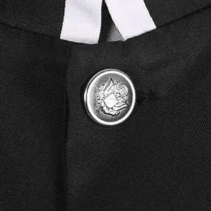 Vista 6 de miccostumes Disfraz de anime para hombre, kimono negro y verde, uniforme
