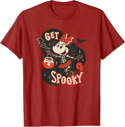 Vista 65 de Disney Disfraz de esqueleto de Minnie Mouse para Halloween, camiseta espeluznante Negro