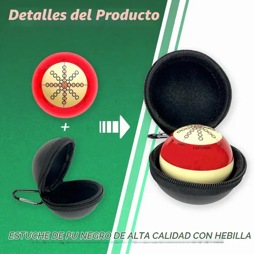 Vista 4 de 2 unidades de bola de billar de 2-1/4 pulgadas, bola de taco de billar de práctica con un par de guantes de billar de tres dedos, 2 cajas de billar