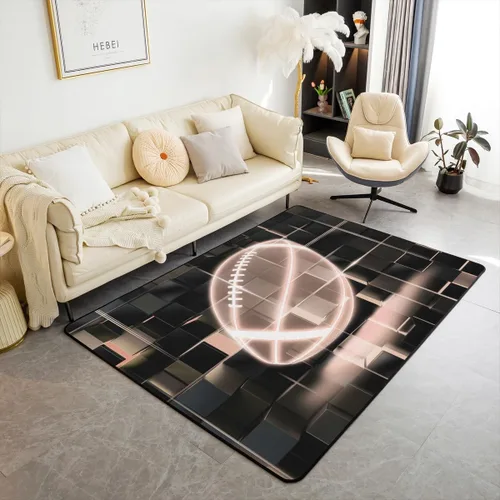 Vista 37 de Erosebridal Tapete de fútbol para interiores de 3 x 5 pulgadas, alfombra de fútbol neón para niños, adolescentes, hombres, brillantes, geométricas