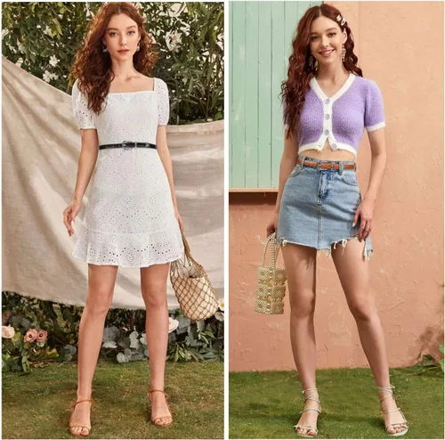 Vista 2 de LEACOOLKEY Cinturón de cuero delgado para mujer, cinturón de cintura delgada ajustable con hebilla occidental para jeans