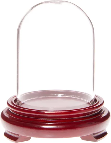 Vista 2 de Plymor Cúpula de cristal de 2.5 x 3.5 pulgadas (base con patas de chapa de madera negra)