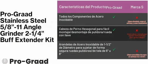 Vista 4 de Kit extensor Buff 2-1/4", 5/8"-11, inoxidable