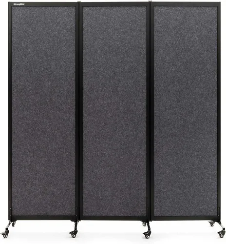 Vista 18 de Room Partition 2.0 Versión de actualización,6'L* 6'7"H,3 Panel, Beige Freestanding Rolling Dividers with Wheels,Office privacy screen Divider Wall