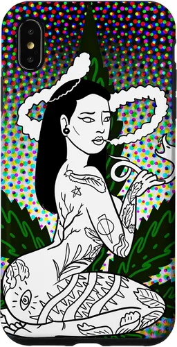Vista 11 de iPhone 16 Weed Smoking Babe Marihuana Cannabis Smoke Stoner 420 Estuche de regalo