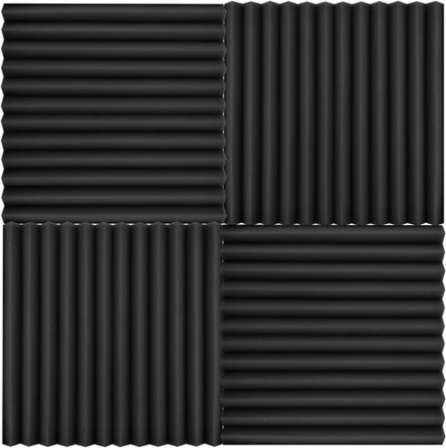 Vista 6 de Paneles de espuma acústica, paneles de absorción de sonido de espuma acústica de estudio con 11 ranuras para habitaciones pequeñas y medianas Gris