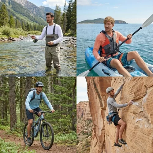 Vista 5 de INGEAR Mens UPF 50+ Long Sleeve Sun Shirt Quick-Dry UV Protection Rash Guard for Fishing, Hiking Swimming & Outdoor Sports