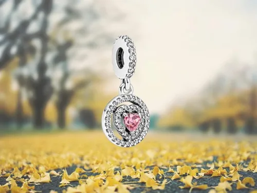 Vista 4 de BEEUVIP Abalorio de plata de ley 925 con dije de corazón y atrapasueños con circonitas cúbicas 5A, regalo de joyería para el día de la madre