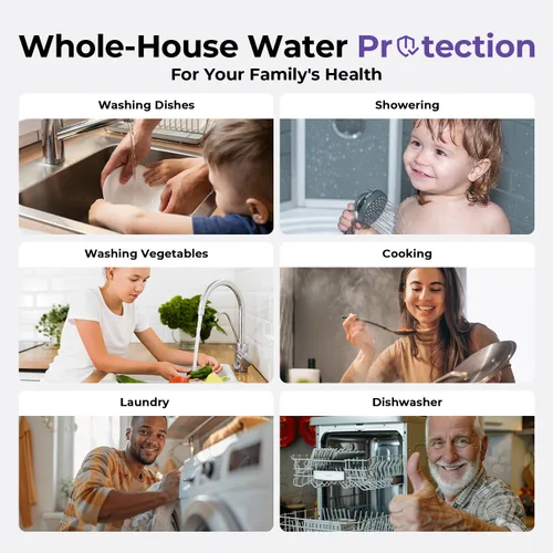 Vista 7 de iSpring Sistema de filtro de agua antiincrustante para toda la casa con filtros de agua de sedimentos, polifosfatos y bloques de carbono