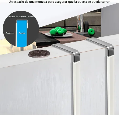 Vista 5 de FYY Ganchos para colgar sobre la puerta, paquete de 4 unidades, se adapta a beige ( A Beige )