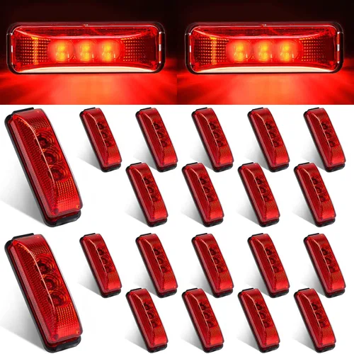 Vista 8 de Yahenda 20 Piezas Luces Marcadoras LED para Remolque de 3.9 Pulgadas con 3 LED Impermeables Luz Marcadora Lateral Rectangular Luces de Circulación