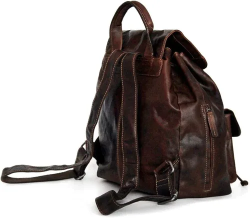 Vista 3 de Mochila Voyager con cordón #7517, Marrón, Classic